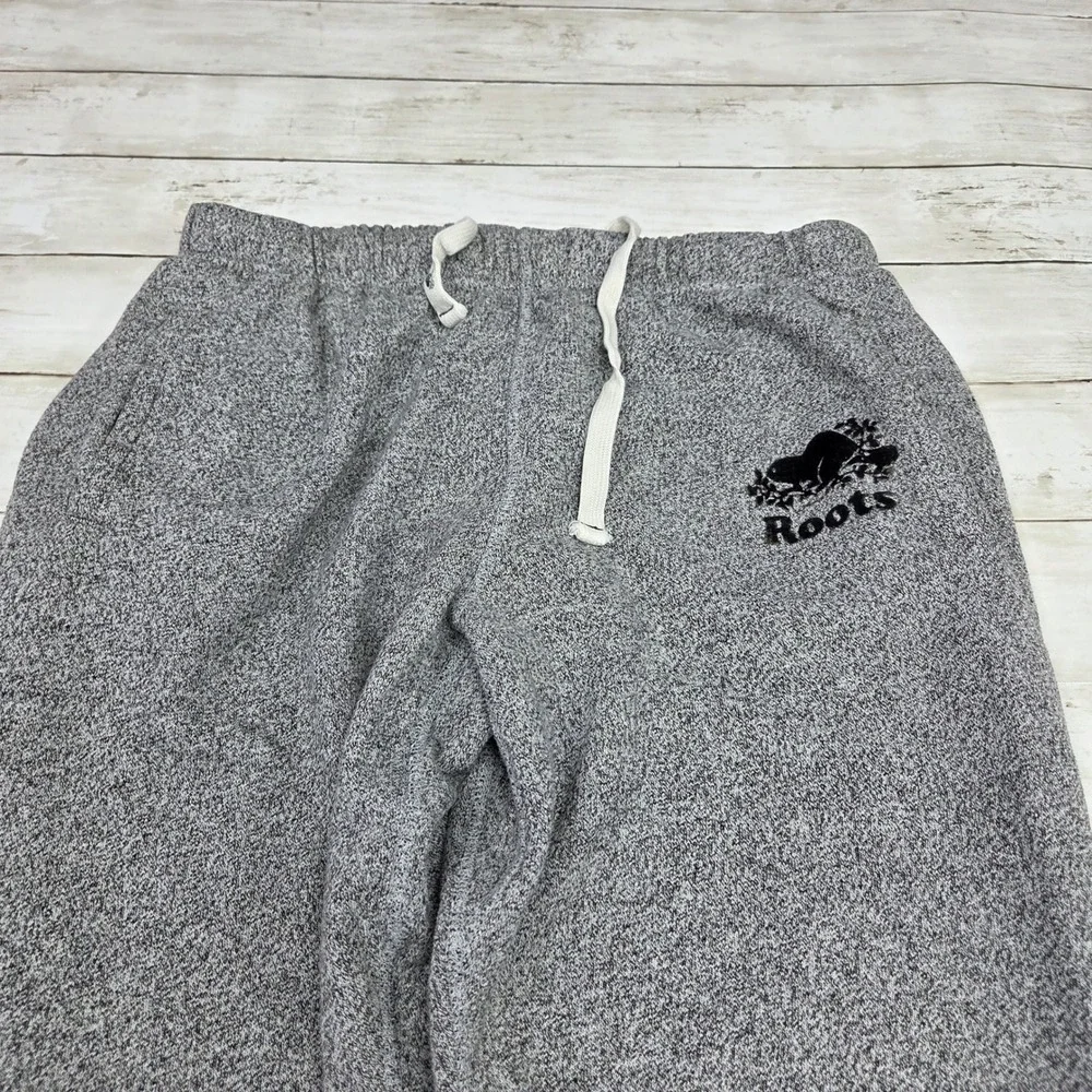 Roots Salt and Pepper Jogger Sweatpants Mens Medium Grey Marl Fleece Pockets